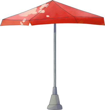 red umbrella with leg PNG, SVG