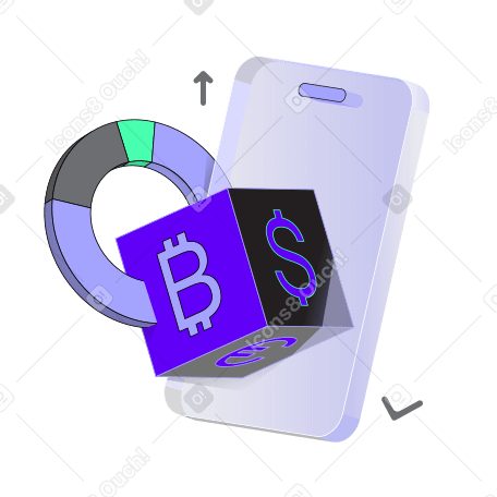 Crypto transactions and trading on a mobile device PNG, SVG