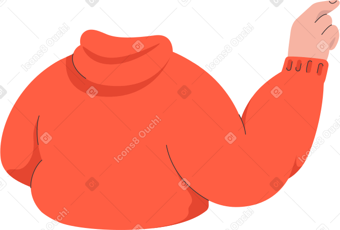 body in orange hoodie Illustration in PNG, SVG