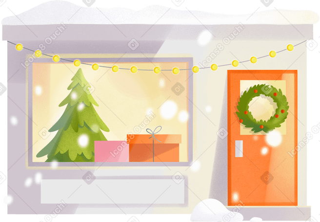 christmas shop Illustration in PNG, SVG