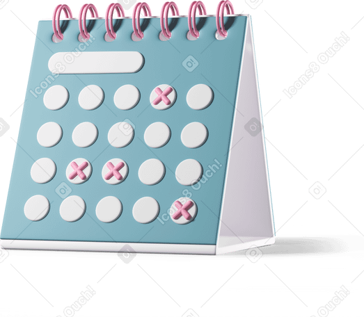 3D Blue desk calendar PNG, SVG