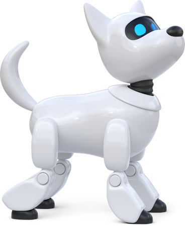 side view of robot dog looking up PNG, SVG
