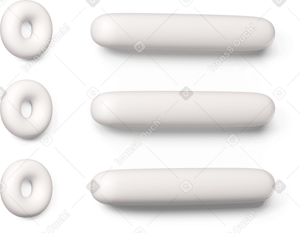 3D Сhecklist with round items turned to the right Illustration in PNG, SVG
