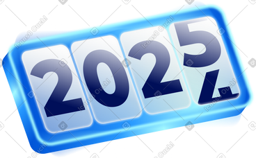 Numbers 2025 countdown PNG, SVG