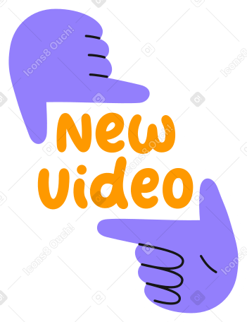 hand and lettering new video sticker Illustration in PNG, SVG