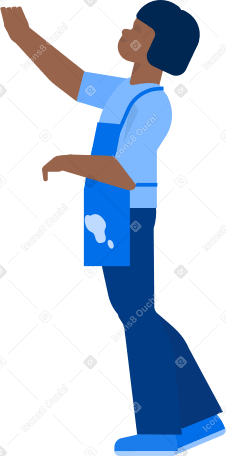 child in an apron with a stain of paint Illustration in PNG, SVG