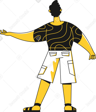 the man turned his back Illustration in PNG, SVG