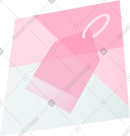 price tag on rectangle pink PNG, SVG