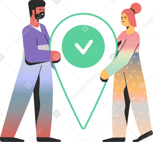 people holding location sign PNG、SVG