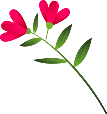 두 개의 분홍색 꽃이 있는 나뭇가지 PNG, SVG