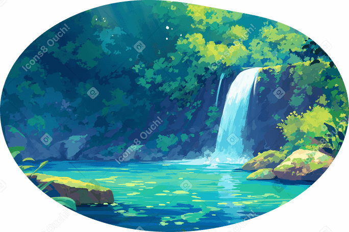 waterfall background PNG, SVG