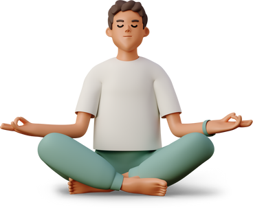 boy meditating PNG, SVG