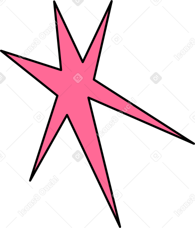 Розовая звезда с шестью точками в PNG, SVG