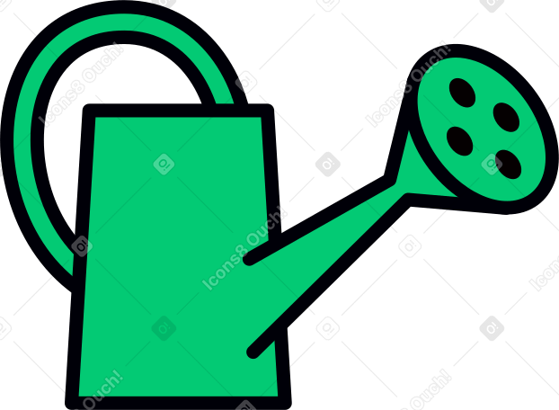 green watering can PNG, SVG