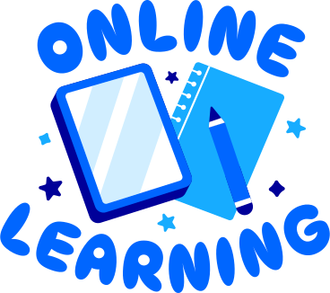 lettering online learning with tablet and notes text PNG, SVG