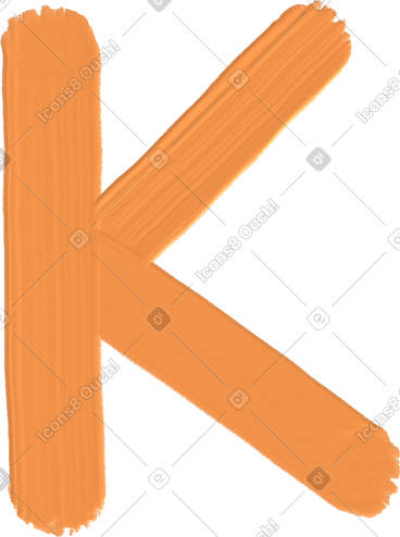 Orange letter k PNG, SVG