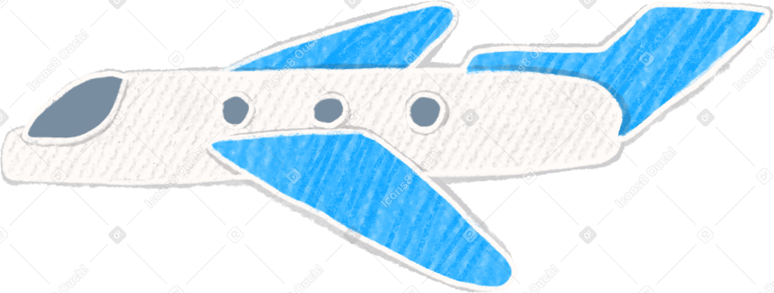 small white and blue plane Illustration in PNG, SVG
