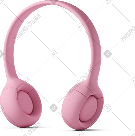 3D close up of pink headphones PNG, SVG