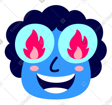 戴着眼镜的火人 PNG, SVG