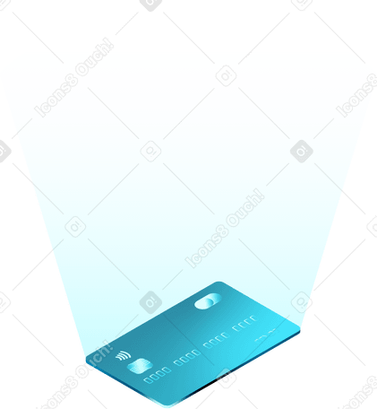 Банковская карта с синим светом в PNG, SVG