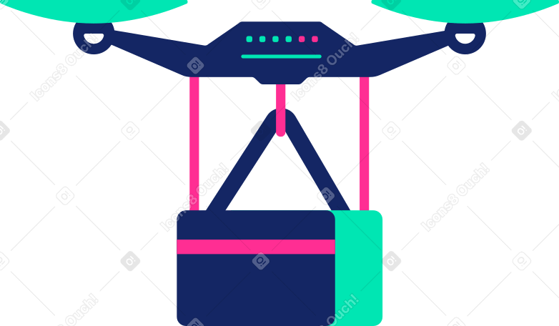 drone with box delivery PNG, SVG