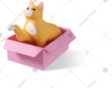 Cat in box PNG, SVG