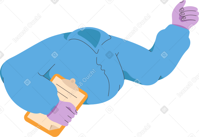 body in a shirt with a folder Illustration in PNG, SVG