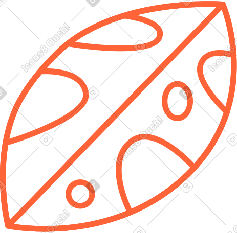 white leaf with spots and red outline PNG, SVG