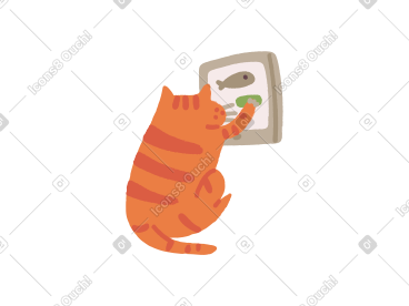 用手机在线订购食物的猫 PNG, SVG