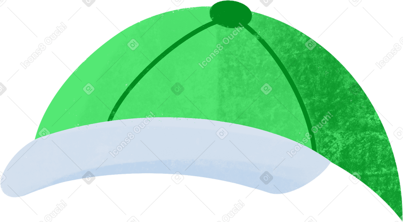 green cap with visor Illustration in PNG, SVG