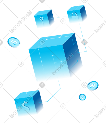 Tecnología blockchain y componentes de red PNG, SVG