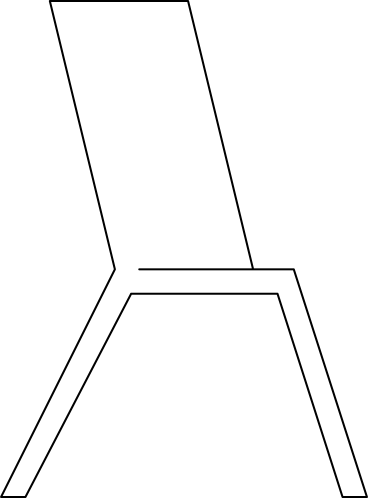 white chair with two legs and back PNG, SVG