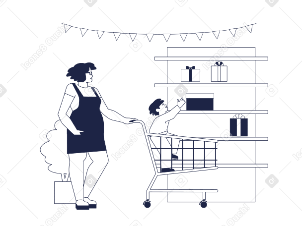 Gift shopping PNG, SVG