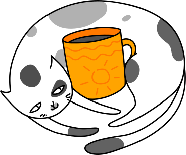 Cat with cup PNG, SVG