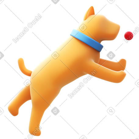 3D 狗接球 PNG, SVG