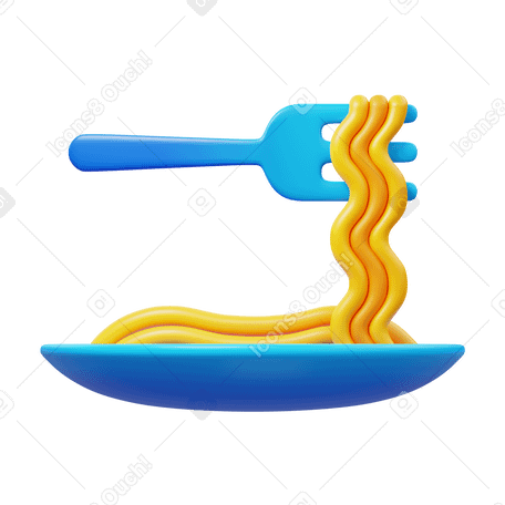 3D spaghetti Illustration in PNG, SVG