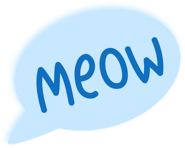 Speech bubble with meow word в PNG, SVG