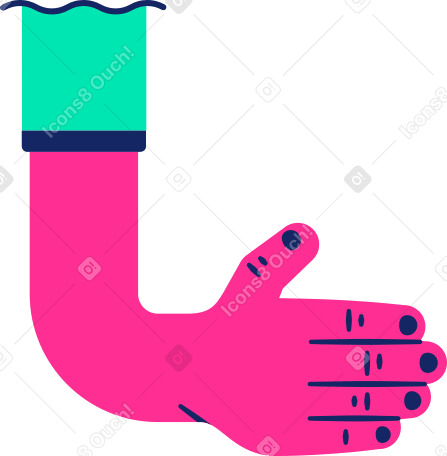 hand with nails Illustration in PNG, SVG