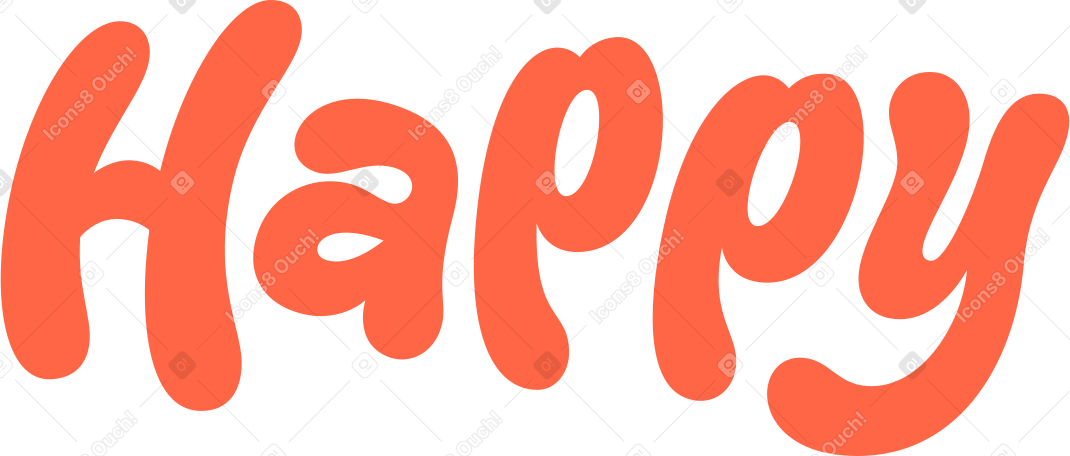 lettering happy text PNG, SVG