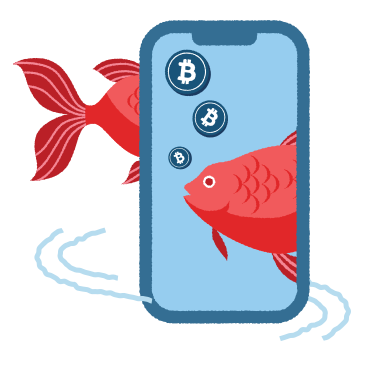 Рыба и биткойны в PNG, SVG