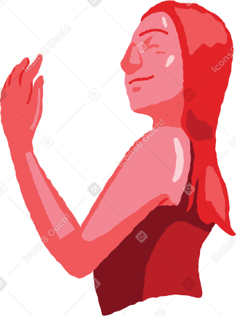 calm woman torso Illustration in PNG, SVG