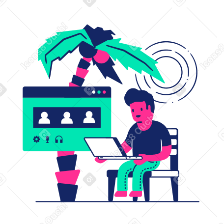 Remote working PNG, SVG