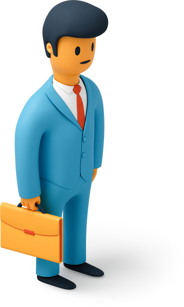 Close up of man in suit with briefcase PNG, SVG
