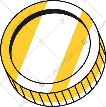 Yellow round yellow coin with highlights PNG, SVG