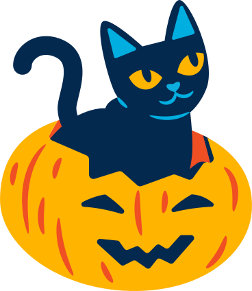 Cat in pumpkin PNG, SVG