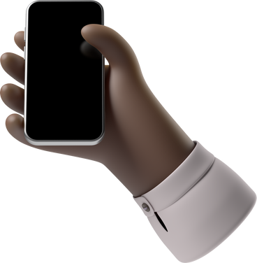 Schwarze hauthand, die ein telefon hält PNG, SVG