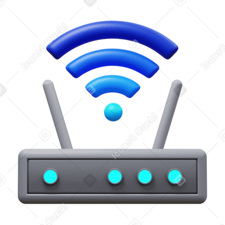 3D wi-fi router PNG、SVG
