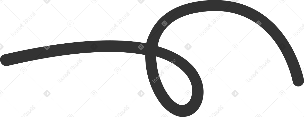 curly line black PNG, SVG