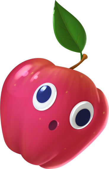 red apple with eyes PNG, SVG
