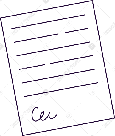signed contract Illustration in PNG, SVG